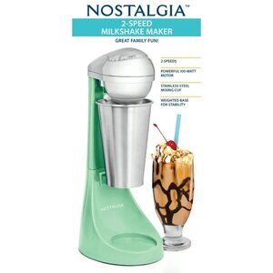 BNIB Nostalgia Milkshake Maker 2-Speed 16 Oz Milk Shake Blender Retro - Jade
